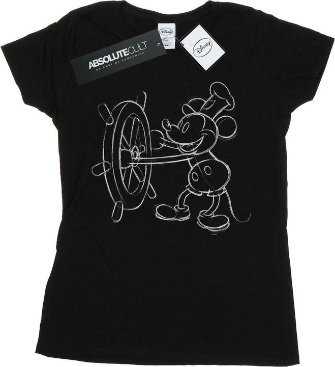 Immagine prodotto Disney Mickey Mouse Steamboat Sketch Maglietta Donna (XXL)