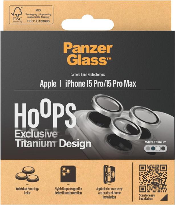 Produktbild PanzerGlass Hoops Camera Lens Protector (1 Stück, Apple iPhone 15 Pro Max, Apple iPhone 15 Pro)