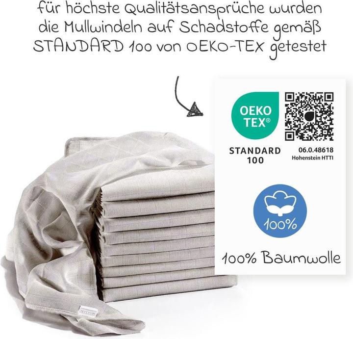 Image du produit Makian Couches en mousseline & langes en mousseline Couches en mousseline / langes en mousseline paquet de (80 cm, 80 cm)