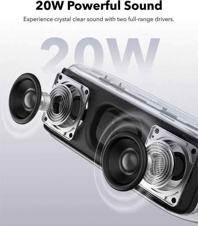 Productafbeelding soundcore Anker - Draadloze Speaker Select 2S (A3171011) - Echte draadloze stereo, 20W, IPX7 - Zwart (16 h)