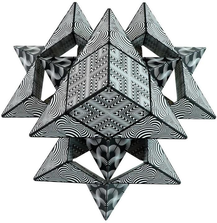 Actual product image Shashibo GeoBender Cube black & white (Multilingual)