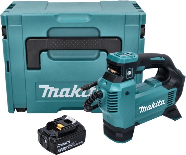 Produktbild Makita DMP 181 T1J Akku Kompressor 18 V 11,1 bar + 1x Akku 5,0 Ah + Makpac - ohne Ladegerät (11.10 Bar)