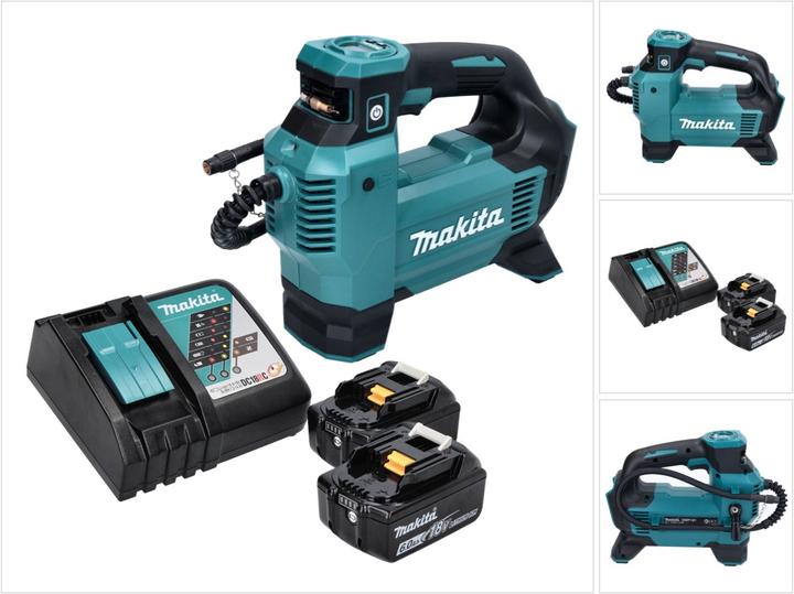 Produktbild Makita DMP 181 RG Akku Kompressor 18 V 11,1 bar + 2x Akku 6,0 Ah + Ladegerät (11.10 Bar)