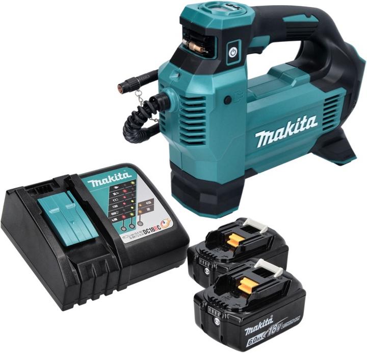 Produktbild Makita DMP 181 RG Akku Kompressor 18 V 11,1 bar + 2x Akku 6,0 Ah + Ladegerät (11.10 Bar)