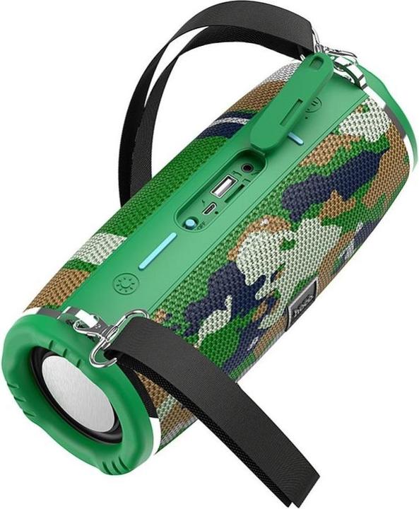 Productafbeelding Hoco - Wireless Speaker Sports (HC12) - Bluetooth 5.0, Shoulder Strap, 10W - Camouflage Green (2 h, Elektrische stroom)