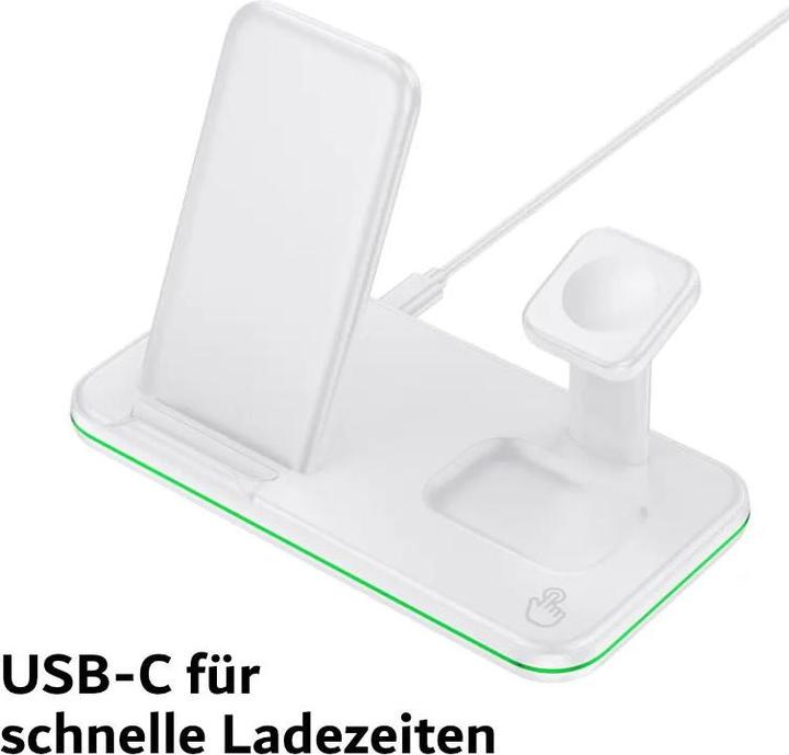 Produktbild Hermex 3-in-1 Ladestation für Smartphone Smartwatch Kopfhörer Dockingstation (15 W)