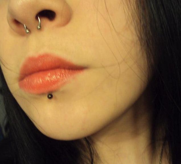 Actual product image Hermex Circular Barbell Piercing Stainless Steel with Zirconia - Blue (Stainless steel)