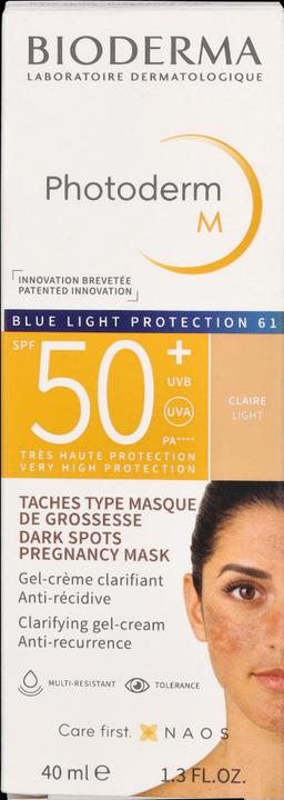 Image du produit Bioderma Photoderm M SPF50+ claire (Crème solaire visage, SPF 50, 40 ml, 66 g)