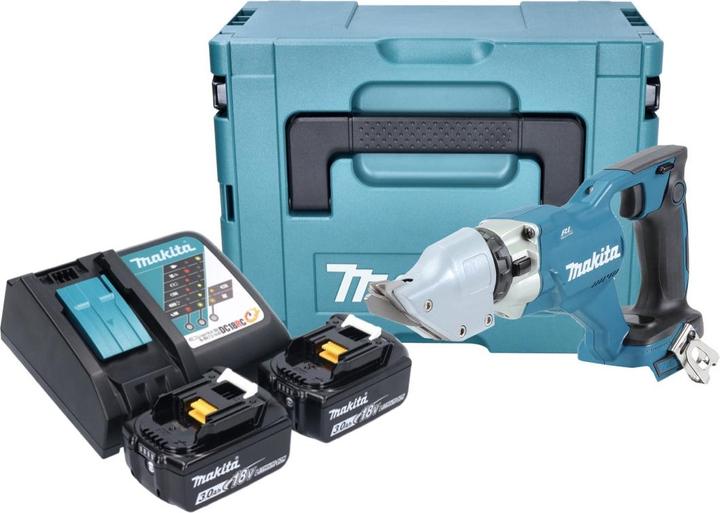 Produktbild Makita DJS 200 RFJ Akku Blechschere 18 V 2,0 mm Brushless + 2x Akku 3,0 Ah + Ladegerät + Makpac