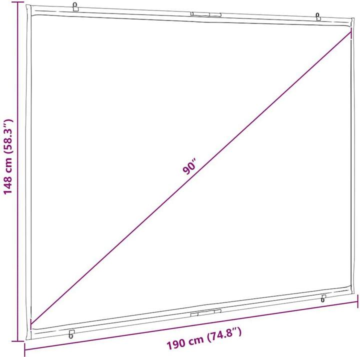 Actual product image VidaXL Projector screen Wall-mounted 90 inch 4:3 projection screen Screen (90", 4:3)