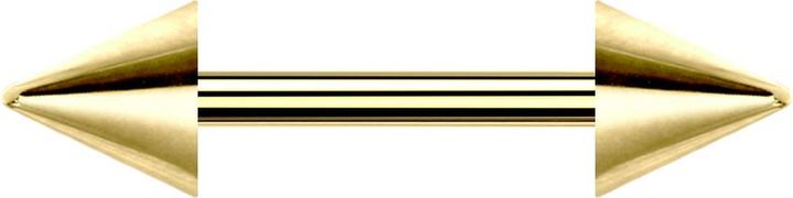 Immagine prodotto Star Piercing Bilanciere placcato oro con due coni (Acciaio chirurgico 316L)