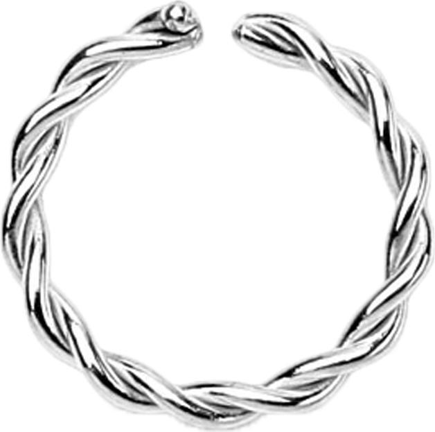 Actual product image Star Piercing Micro Piercing Ring braided silver (without brass, Surgical steel 316L)