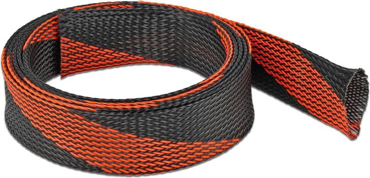 Image du produit Delock Gaine tressée extensible 2 m x 38 mm noir-rouge (Gaines pour câbles, 200 cm)