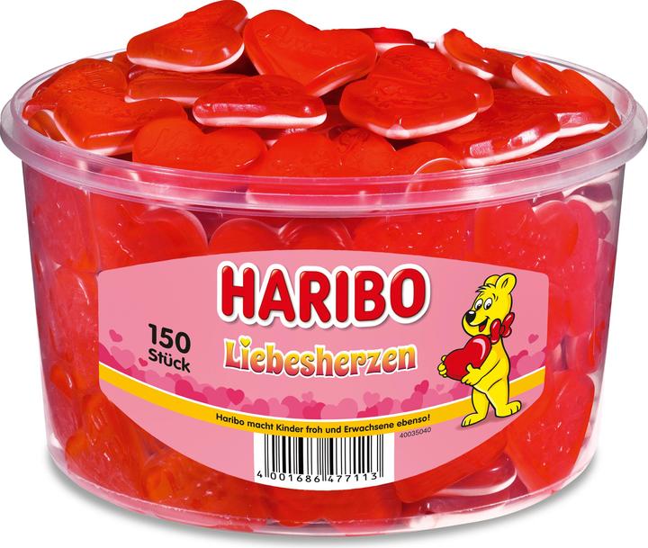 Actual product image Haribo Love hearts (150 pcs., 1200 g)