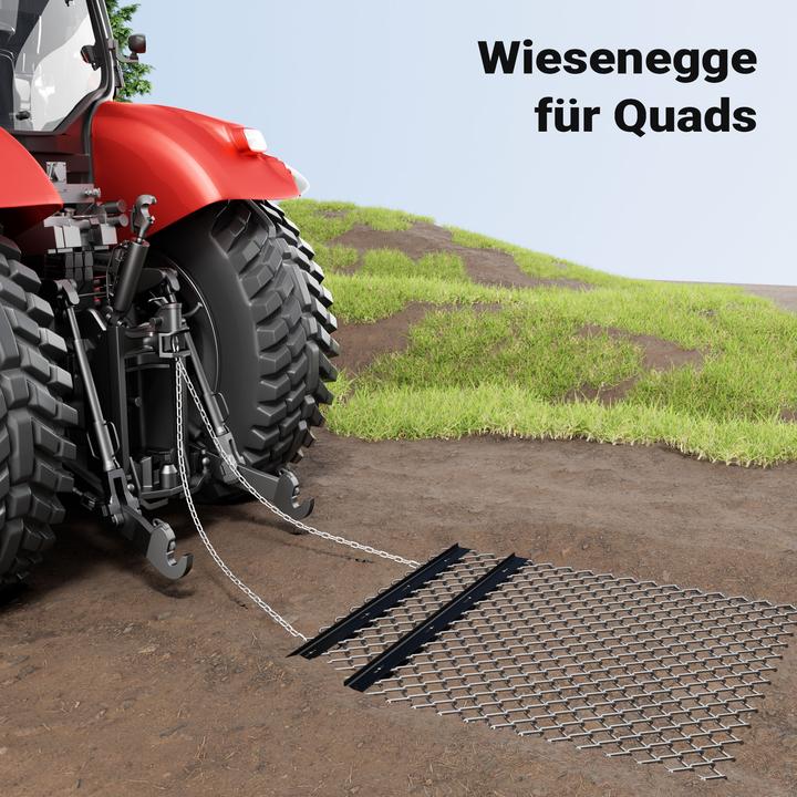 Produktbild Wiltec Wiesenegge 155x123,5cm Schleppegge Wiesenschleppe Rasentraktor Feldegge (Rasentraktor)