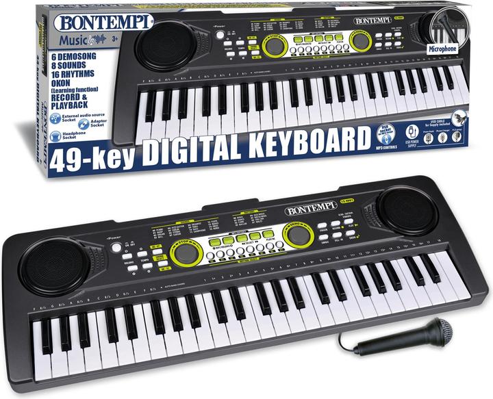 Actual product image Bontempi 49-Key Digital Keyboard with Microphone