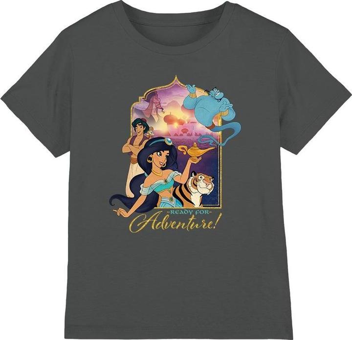 Actual product image Aladdin Childrens/Kids Are Ready For Adventure Jasmine Abu Rajah Genie T-Shirt (140)