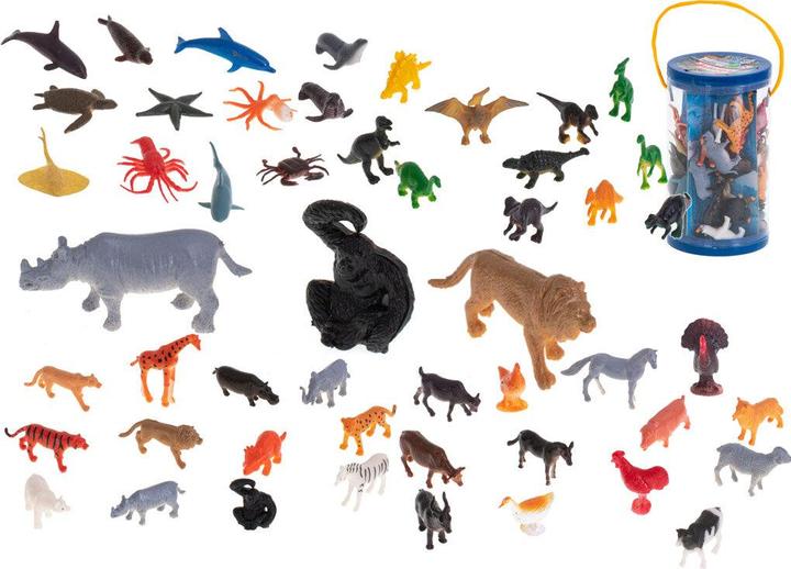 Produktbild Ikonka Figuren Meerestiere wilde Dinosaurier Set Mix 48pcs