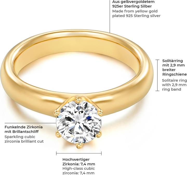 Image du produit Trilani Femme argent sterling zirconium or jaune - 4132 (60, Argent 925)