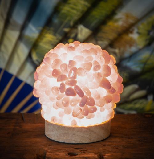 Berk Lampe en cristal sphérique "Quartz rose