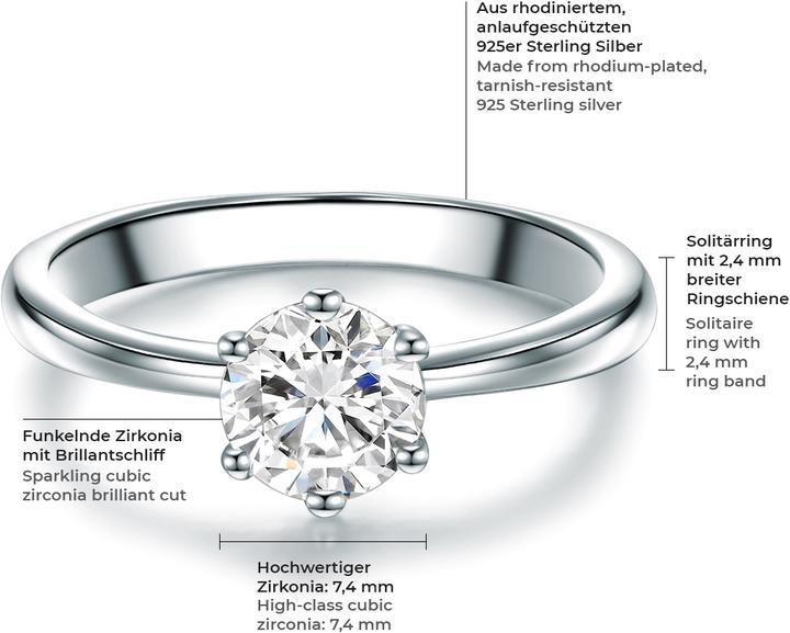 Actual product image Trilani Ladies Sterling Silver Zirconia silver - 6806 (59, 925 Silver)