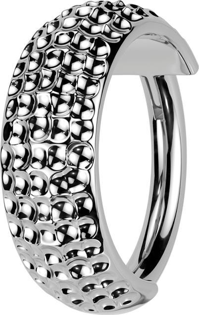 Produktbild Star Piercing Micro Segmentring klappbar silber gepunkteter Diamantschliff (Titan G23, ohne Messing)