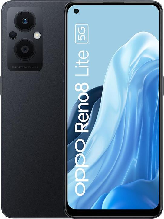 OPPO Reno 8 Lite (128 GB, Cosmic Black, 6.43", Dual SIM, 64 Mpx, 5G)