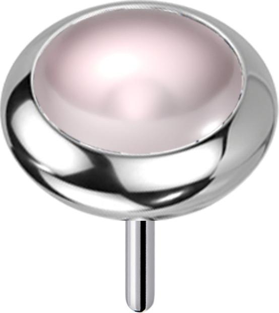 Star Piercing Threadless silber Scheibe abgerundet Opalite pink Stein (ohne Messing, Titan G23, Mineralisch)