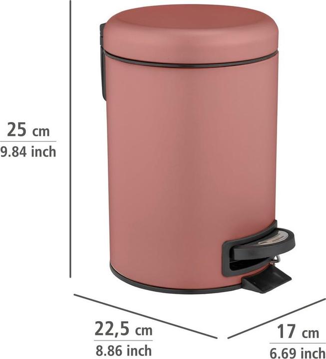 Immagine prodotto Wenko Cestino a pedale Leman, rosa antico (3 l)