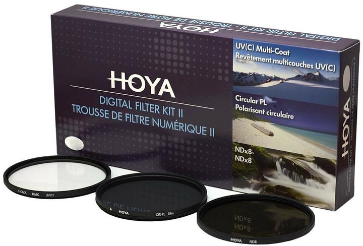 Actual product image Hoya Digital Filter Kit II (UV, CIR-PL & ND8) Filterset (43 mm, Neutral density filter, Polarizing filter, UV filter)