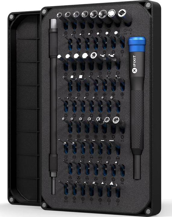 Produktbild iFixit Mako Precision Bit Set (1, 2, T TR 10, TR6, TR8, T TR 15, T TR 20, TR7, T TR 25, TR9, J 00, Y0, J 000, J 1, 1mm, J 0, PH0000, Y 00, Y 000, P6, Y 1, 0.7 mm, 4 mm, 2 mm, PH1, 5 mm, PH2, 4.5 mm, 1.3 mm, T3, 0.9 mm, 3.5 mm, T2, PH00, T5, P2, T4, 2.5 mm, 5.5 mm, PH0, 3 mm, P5, 1.5mm)