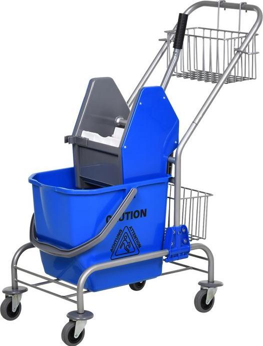Immagine prodotto Swisshandel24 Putzwagen Reinigungswagen 26 Liter Wischwagen mit Wringer Rollen Blau (1 pz.)