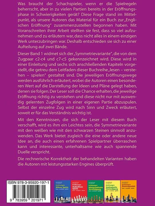 Valeurs nutritives et ingrédients Eröffnungen - Englische Eröffnung Band 1 Symmetrievariante (Allemand, Jerzy Konikowski, Uwe Bekemann, 2024)