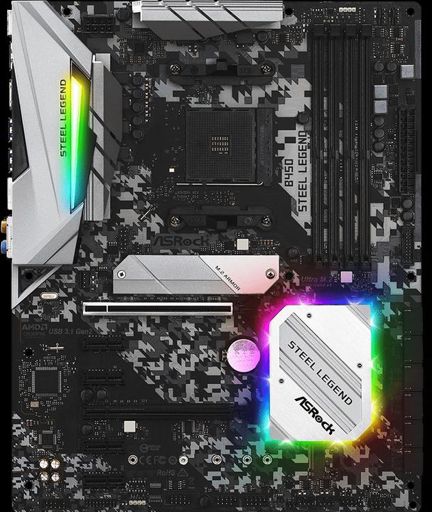 Actual product image AsRock B450 Steel Legend (AM4, AMD B450, ATX)