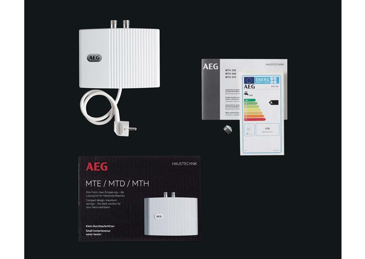 Actual product image AEG Haustechnik Small instantaneous water heater MTH 350 for hand basin only, 3.5 kW, with plug, unpressurised, VDE