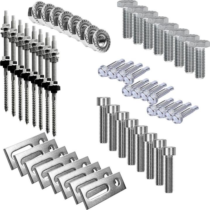Actual product image Offgridtec Mounting set for 3 solar modules - corrugated hernite and sheet metal roof for solar modules with