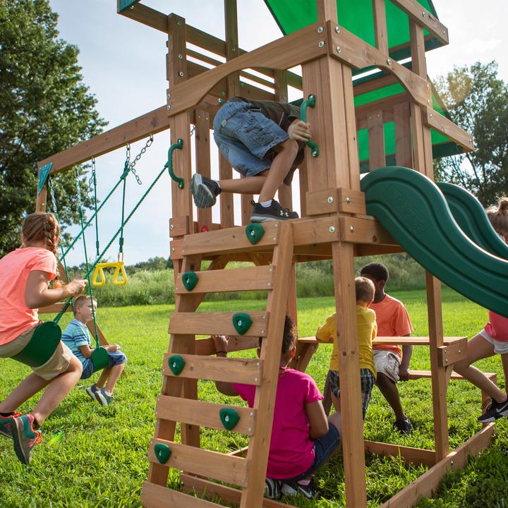 Actual product image Backyard Discovery Belmont play tower with swings and slide