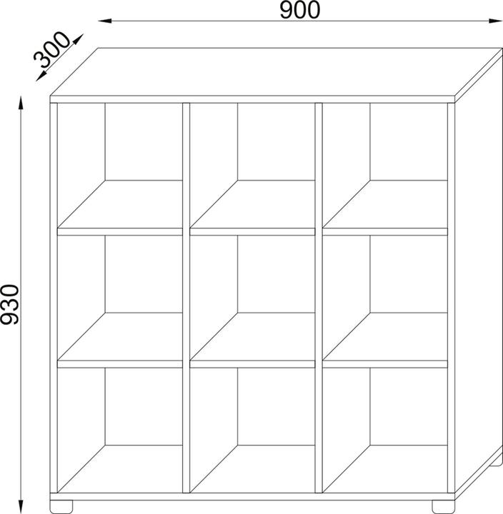 Produktbild VCM Holz Raumteiler Stand Regal Benas 3x3 (90 x 30 x 30 cm)