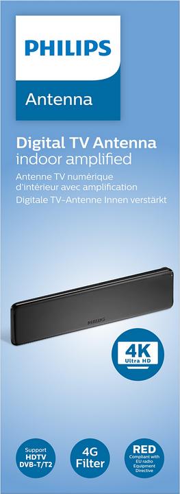 Produktbild Philips DVB-T Flach-Zimmerantenne (Flachantenne, Zimmerantenne, 38 dB, DVB-T / -T2, DVB-S / -S2)