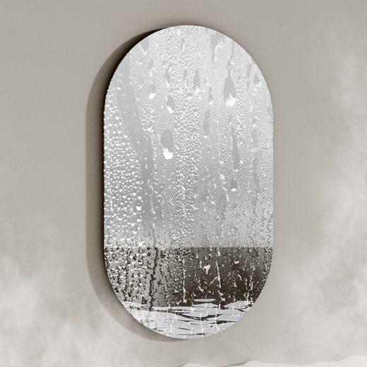 Image du produit Emke Miroir Ovale De Salle De Bain 40*70cm, Miroir Mural HD Pour Salle De Bain/Couloir, Vertical/Horizont