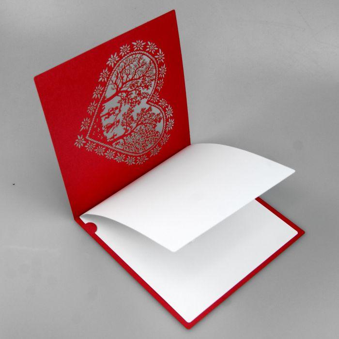 Actual product image Hervorragend Scherenschnitt Karte Herz Hochzeit rot weiss (1 pcs.)