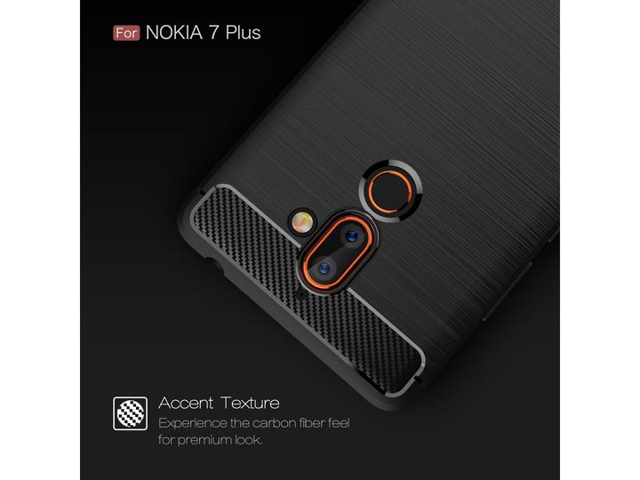Produktbild Screenguard Nokia 7 Plus Hülle Carbon Brushed Soft TPU (Nokia 7 Plus)