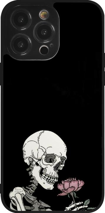 Produktbild PhoneLook Hülle Silikon schwarz Halloween 2023 rose and skeleton (Apple iPhone 14 Pro Max)