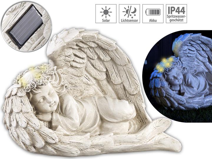 Image du produit Lunartec Figurine d'ange gardien à LED solaire endormi