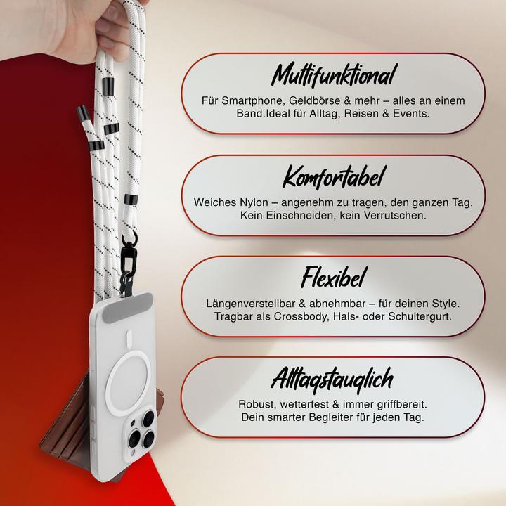Actual product image Nalia HoldMe Lanyard Handykette - Universal Trageband für Smartphones - Verstellbar, Soft & Elastisch