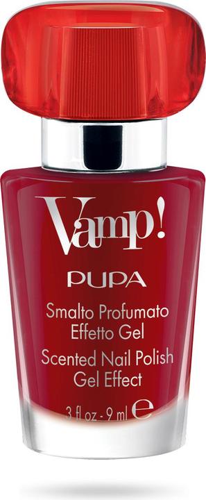 Pupa Milano Vamp! Scented Nail Polish erotic red 204 (204 Rouge passion, Vernis à ongles effet gel)