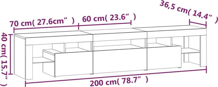 Produktbild VidaXL Melia (200 x 36.5 x 40 cm)