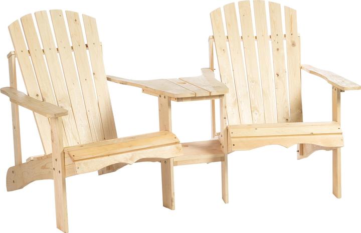 Produktbild Outsunny Gartenbank mit Tisch und Schirmloch