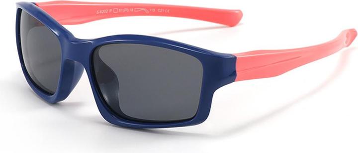 Immagine prodotto Techsuit - Occhiali da sole polarizzati (8202-C21) - per bambini, tipo sportivo - blu navy / rosa