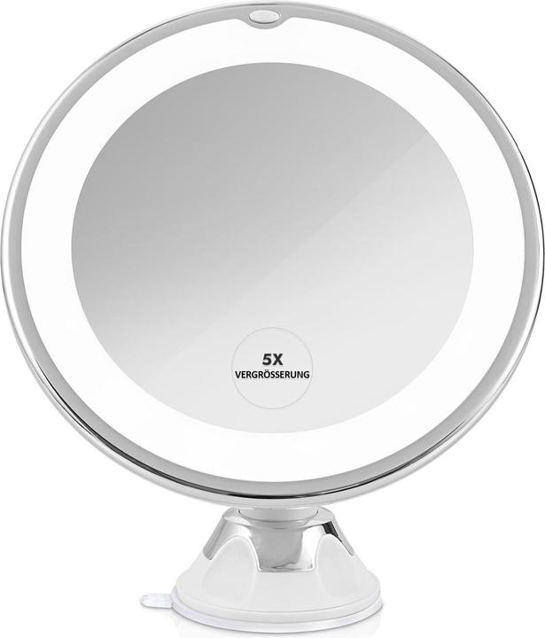 Actual product image Emke Illuminated Cosmetic Mirror With 5x Magnification, Strong Suction Cup, Glare-Free Led Light, 175mm